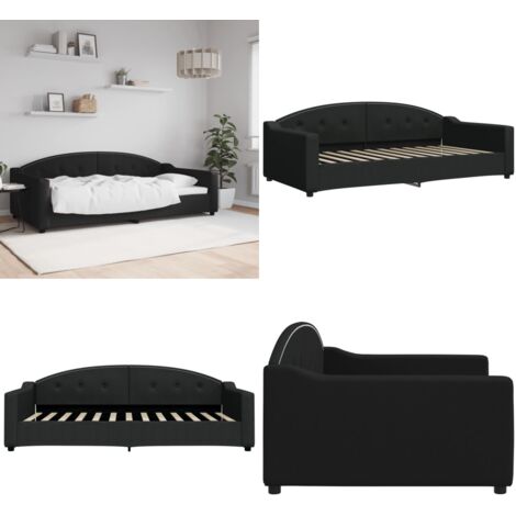 Sofá cama sin colchón tela negro 100x200 cm - Sofá cama sin colchón - Sofá cama negro