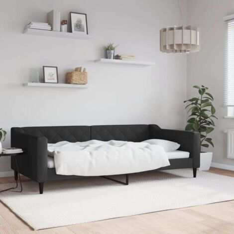 Sofá cama sin colchón tela negro 100x200 cm vidaXL