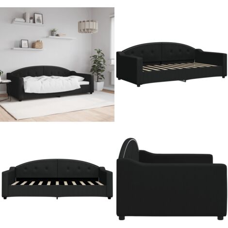 Sofá cama sin colchón tela negro 90x190 cm - Sofá cama sin colchón - Sofá cama negro