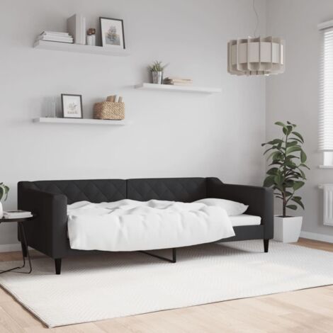 Sofá cama sin colchón tela negro 90x190 cm vidaXL