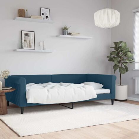Sofá cama sin colchón terciopelo azul 100x200 cm