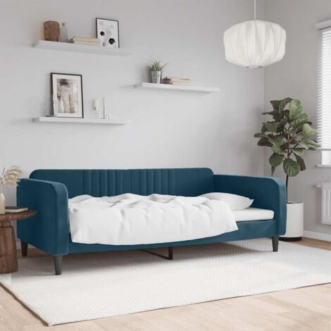 Sofá cama sin colchón terciopelo azul 100x200 cm