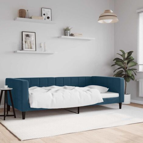 Sofá cama sin colchón terciopelo azul 100x200 cm