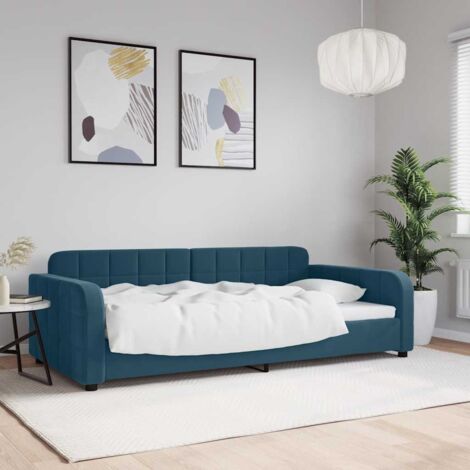 Sofá cama sin colchón terciopelo azul 100x200 cm