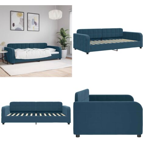 Sofá cama sin colchón terciopelo azul 90x200 cm - Sofá cama sin colchón - Sofá cama azul