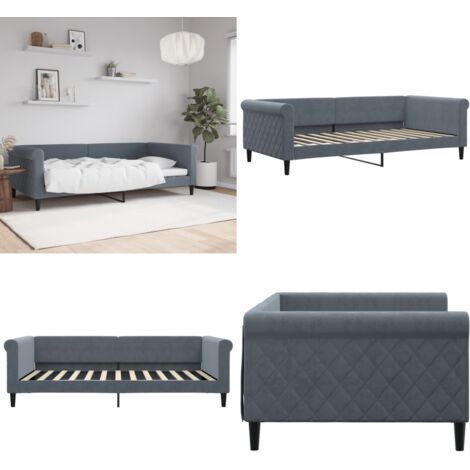 Sofá cama sin colchón terciopelo gris oscuro 100x200 cm - Sofá cama sin colchón - Sofá cama moderno