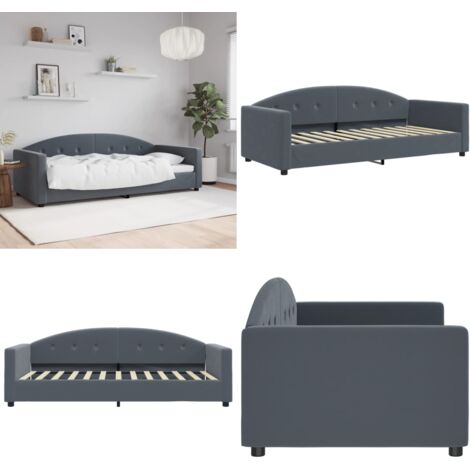 Sofá cama sin colchón terciopelo gris oscuro 90x200 cm - Sofá cama 2 en 1 - Sofá cama con colchón