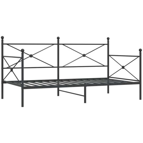 Sofá cama sin colchón terciopelo negro 100x200 cm acero vidaXL