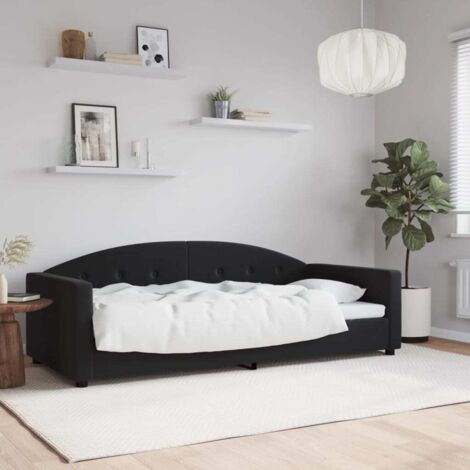 Sofá cama sin colchón terciopelo negro 90x200 cm