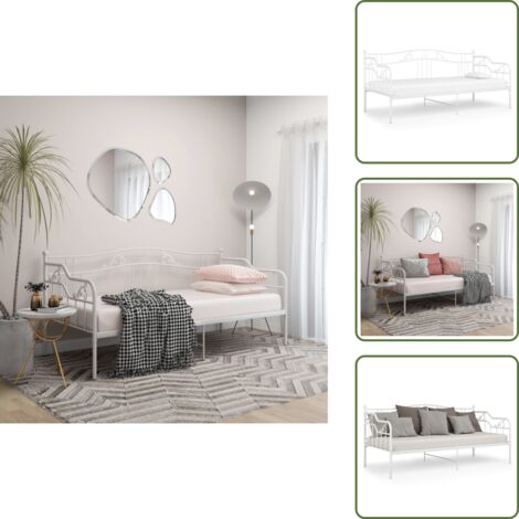 Sofá cama sin colchón - vidaXL Estructura de sofá cama sin colchón metal blanco 90x200 cm - Cama de metal