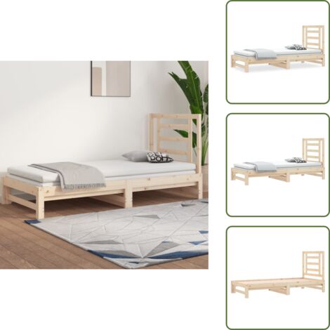 Sofá cama sin colchón - vidaXL Sofá cama extraíble sin colchón 2x(90x200) cm - Cama de madera