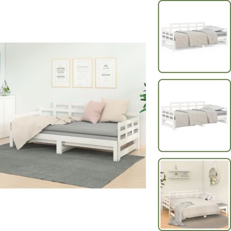 Sofá cama sin colchón - vidaXL Sofá cama extraíble sin colchón blanco 2x(90x200) cm - Sofá cama para huéspedes