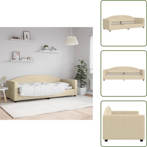 Sofá cama sin colchón - vidaXL Sofá cama sin colchón tela crema 80x200 cm - Sofá cama crema
