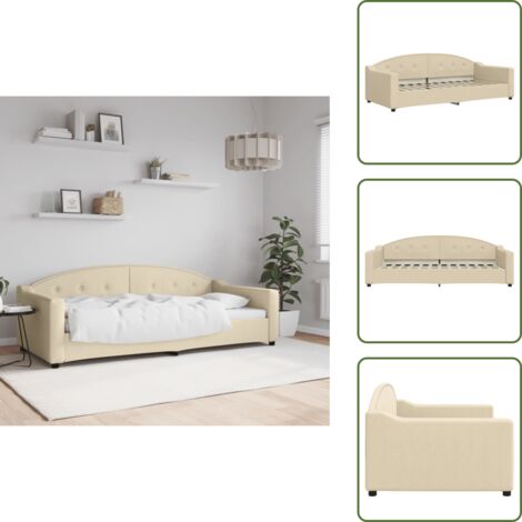 Sofá cama sin colchón - vidaXL Sofá cama sin colchón tela crema 90x200 cm - Sofá cama para salón
