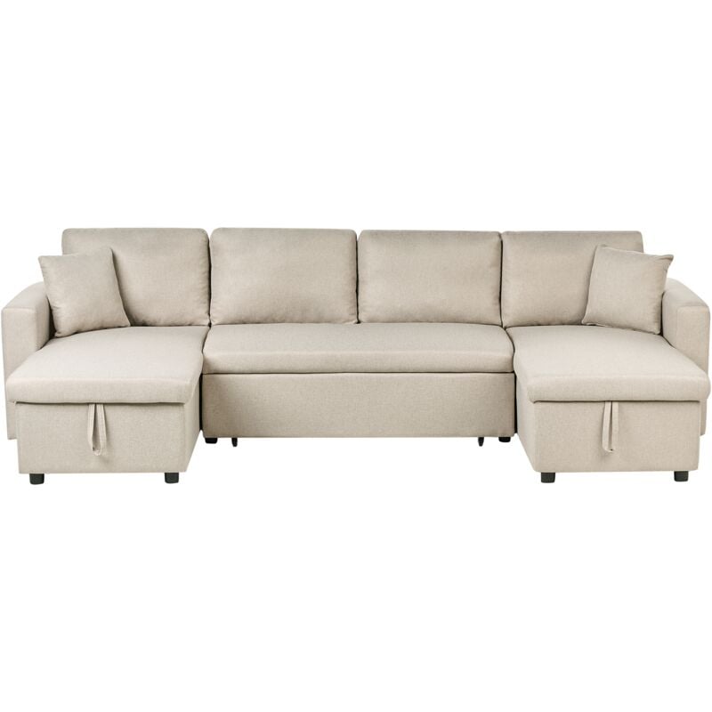 

Sofá cama 5 plazas tapizado beige SOMMEN