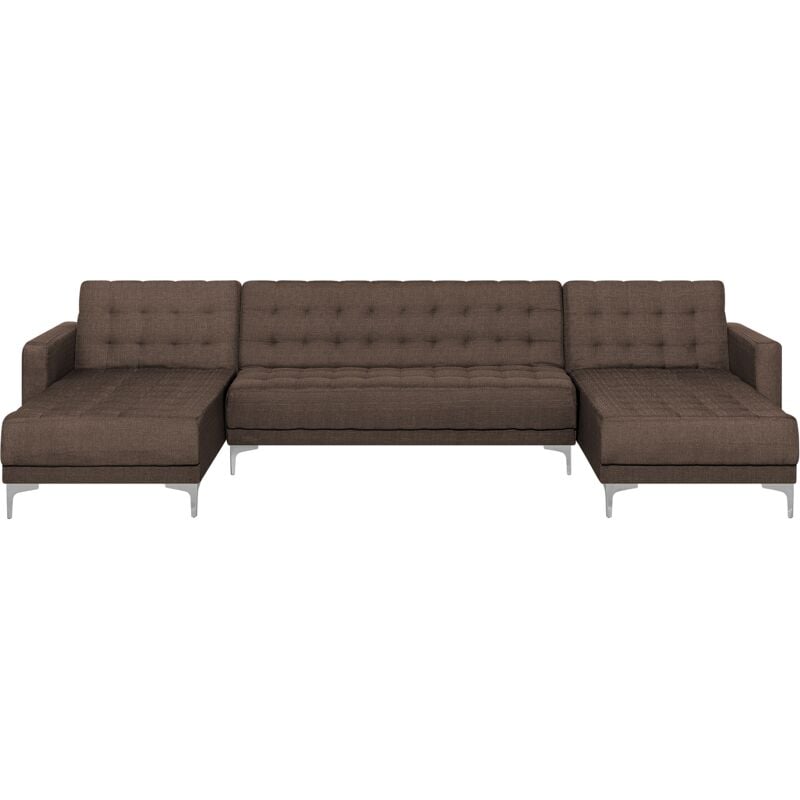 

Sofá cama tapizado en forma de U marrón oscuro ABERDEEN