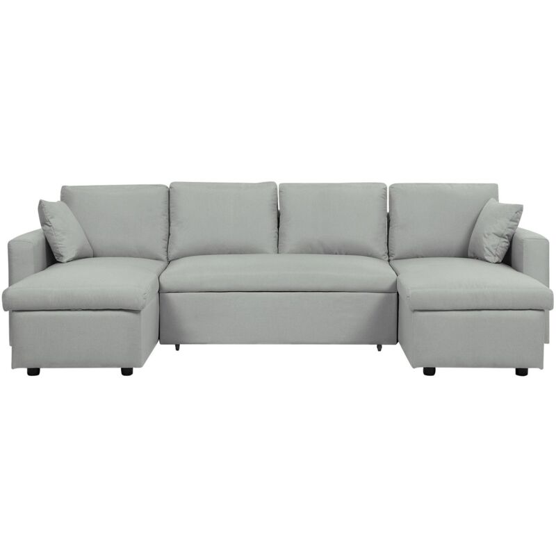 

Sofá cama 5 plazas tapizado gris claro SOMMEN