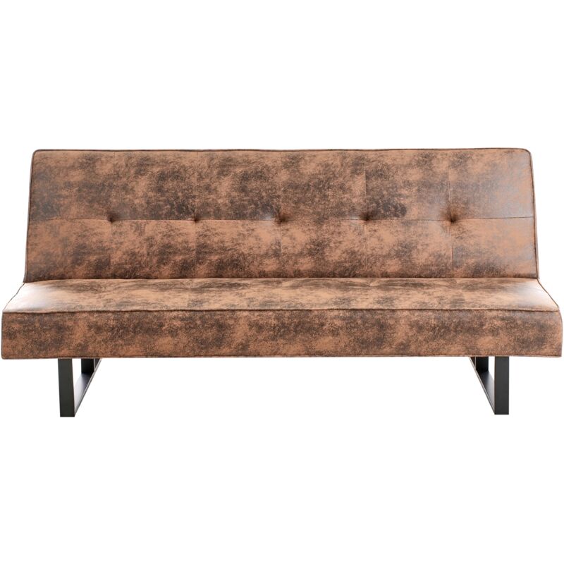

Beliani - Sofá cama tapizado marrón 189 cm DERBY