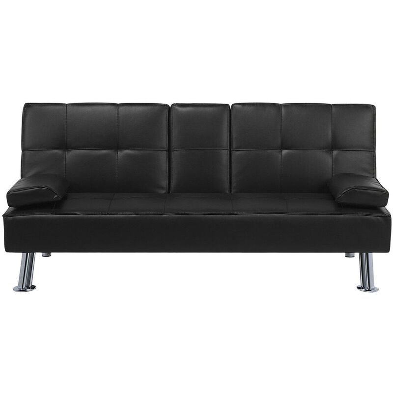 

Sofá cama 3 plazas tapizado negro ROXEN