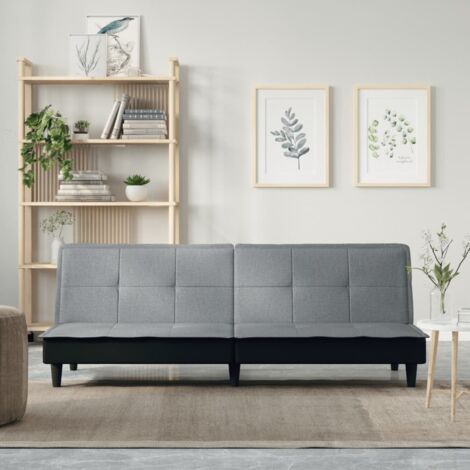 Sofá cama tela gris claro vidaXL