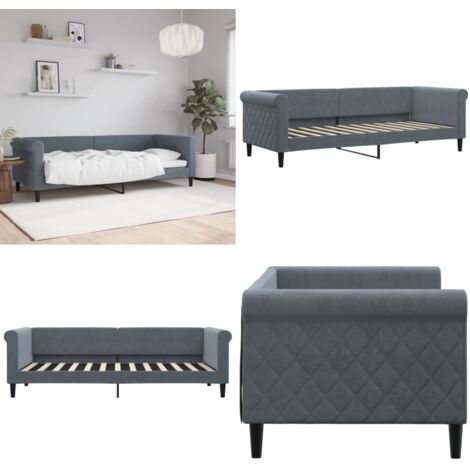 Sofá cama terciopelo gris oscuro 80x200 cm - Sofá cama 2 en 1 - Sofá cama terciopelo