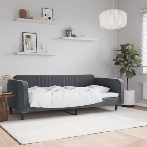 Sofá cama terciopelo gris oscuro 90x190 cm vidaXL