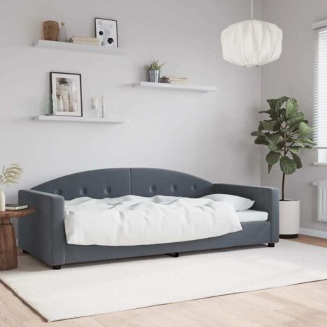 Sofá cama terciopelo gris oscuro 90x190 cm vidaXL