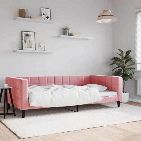 Sofá cama terciopelo rosa 100x200 cm vidaXL