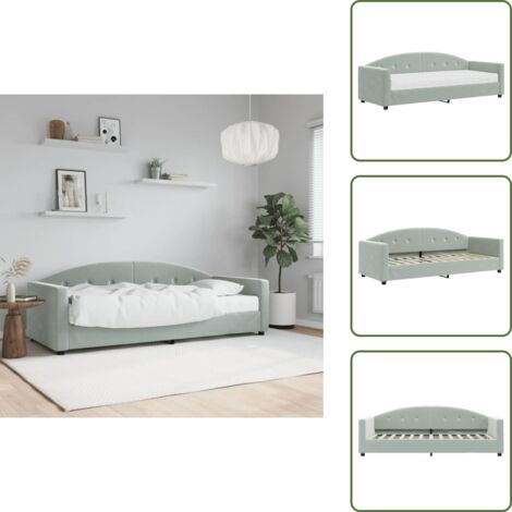 Sofá cama terciopelo - vidaXL Sofá cama con colchón terciopelo gris claro 80x200 cm - Sofá cama gris claro
