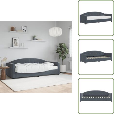 Sofá cama terciopelo - vidaXL Sofá cama con colchón terciopelo gris oscuro 80x200 cm - Sofá cama gris oscuro
