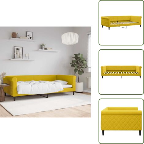 Sofá cama terciopelo - vidaXL Sofá cama sin colchón terciopelo amarillo 100x200 cm - Sofá cama 2 en 1