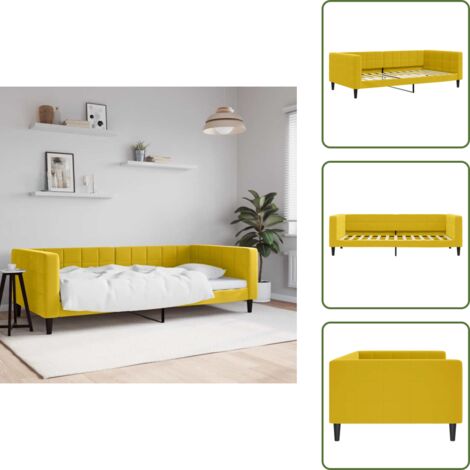 Sofá cama terciopelo - vidaXL Sofá cama sin colchón terciopelo amarillo 100x200 cm - Sofá cama moderno
