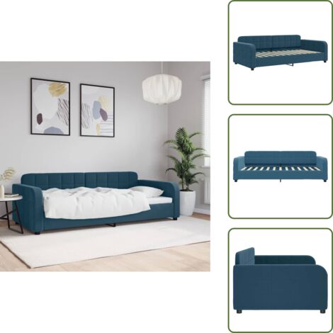 Sofá cama terciopelo - vidaXL Sofá cama sin colchón terciopelo azul 90x200 cm - Sofá cama moderno