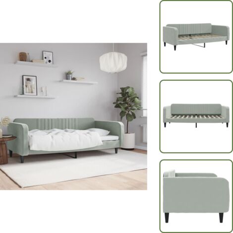 Sofá cama terciopelo - vidaXL Sofá cama sin colchón terciopelo gris claro 100x200 cm - Sofá cama gris claro