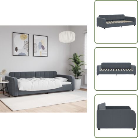 Sofá cama terciopelo - vidaXL Sofá cama sin colchón terciopelo gris oscuro 90x200 cm - Sofá cama gris oscuro