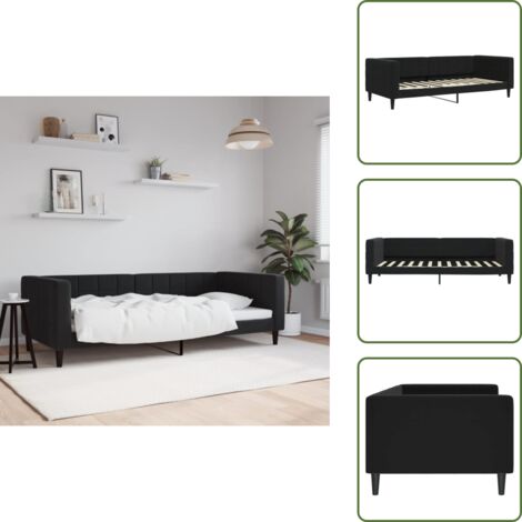 Sofá cama terciopelo - vidaXL Sofá cama sin colchón terciopelo negro 90x200 cm - Sofá cama moderno