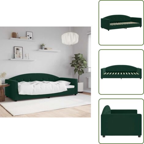 Sofá cama terciopelo - vidaXL Sofá cama sin colchón terciopelo verde oscuro 90x200cm - Sofá cama moderno