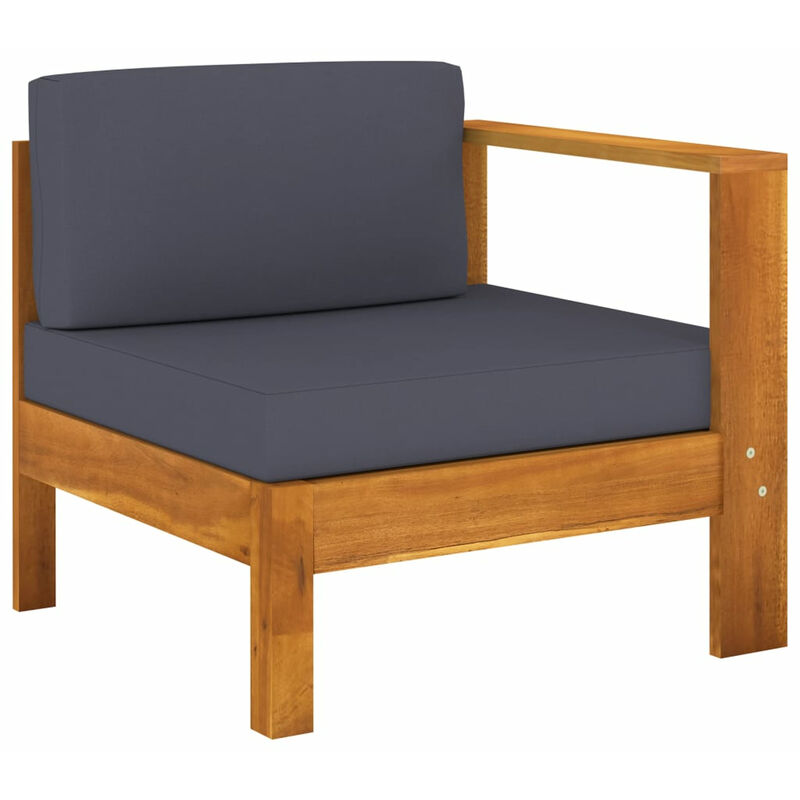 

Sofa central con 1 reposabrazos madera acacia gris oscuro