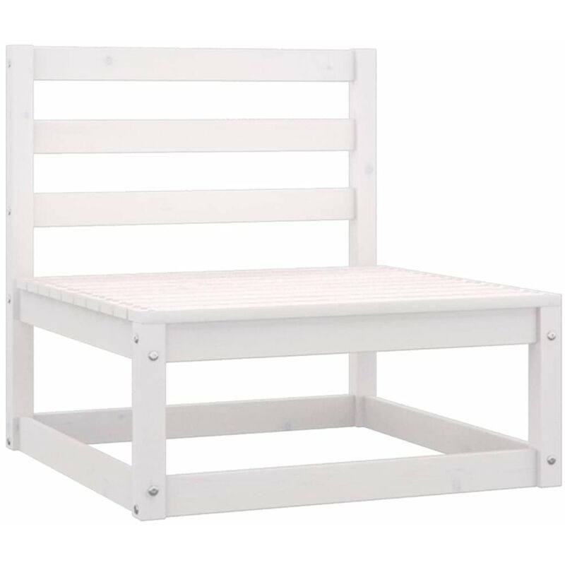 

Sofa central de jardin blanco madera maciza de pino