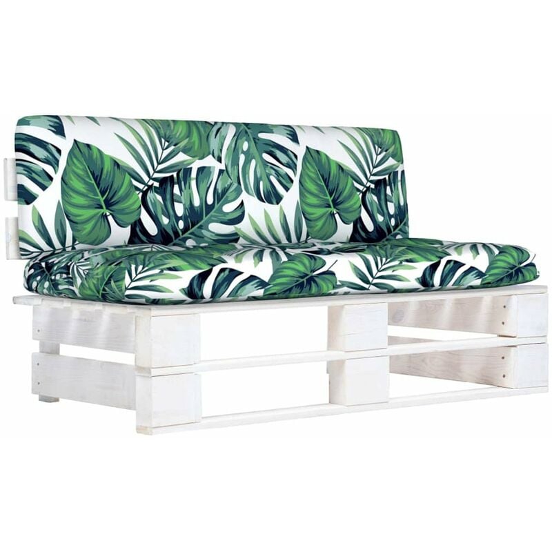 

Sofa central de pales para jardin madera pino impregnada blanco