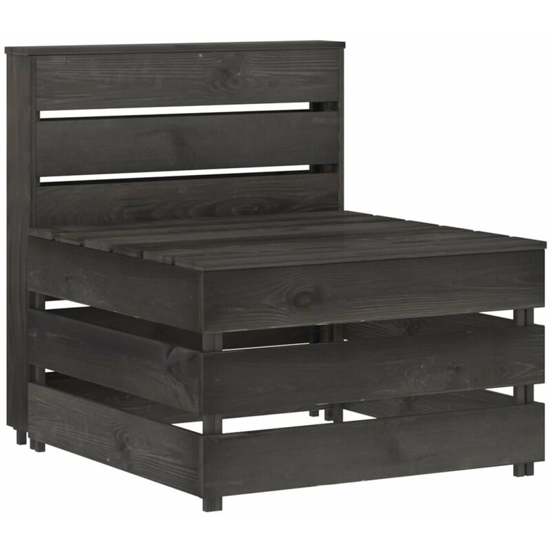 

Sofa central de pales para jardin madera pino impregnada gris