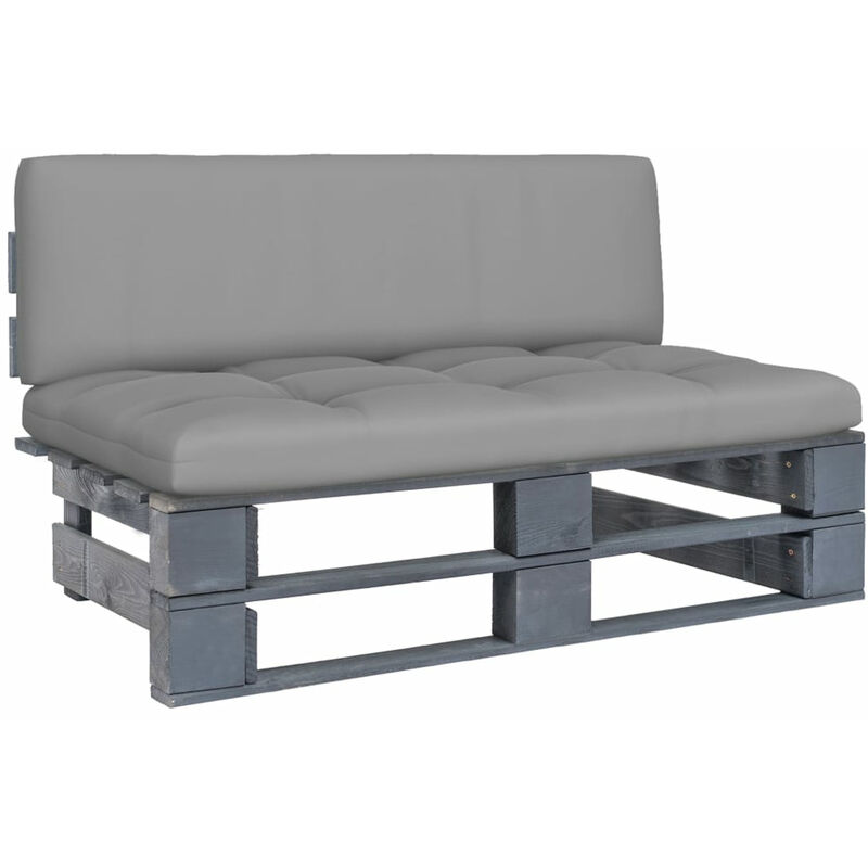 

Sofa central de pales para jardin madera pino impregnada gris