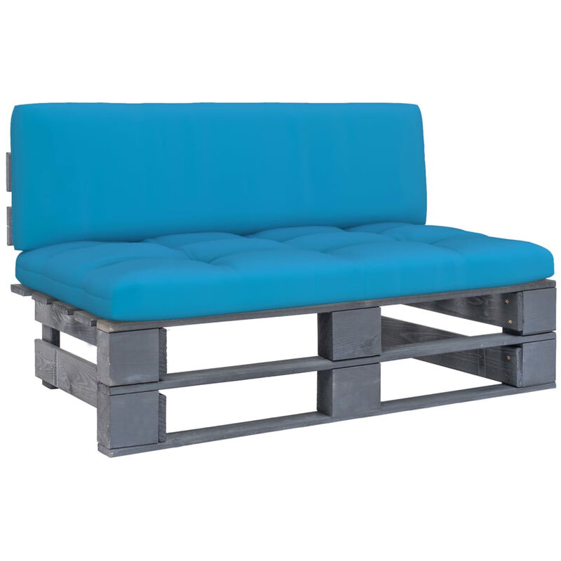 

Sofa central de pales para jardin madera pino impregnada gris