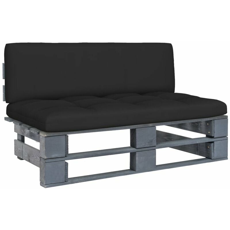 

Sofa central de pales para jardin madera pino impregnada gris