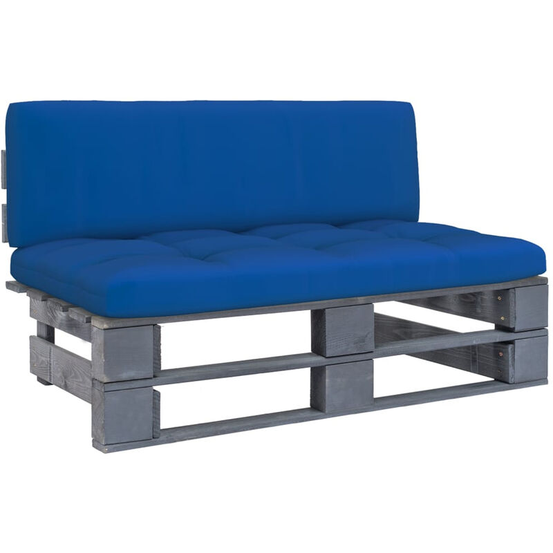 

Sofa central de pales para jardin madera pino impregnada gris