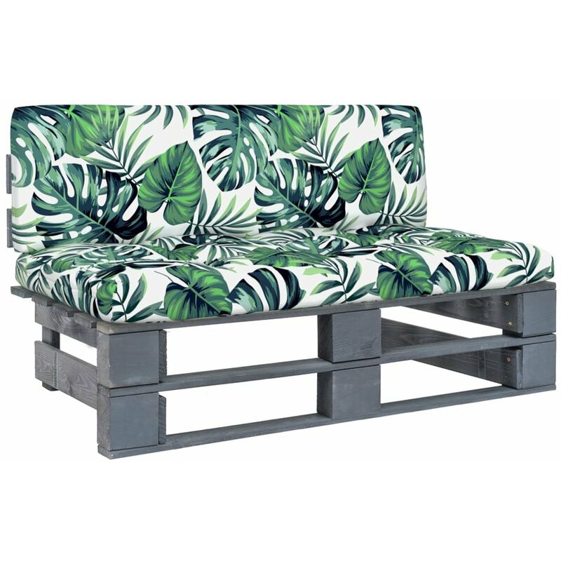 

Sofa central de pales para jardin madera pino impregnada gris
