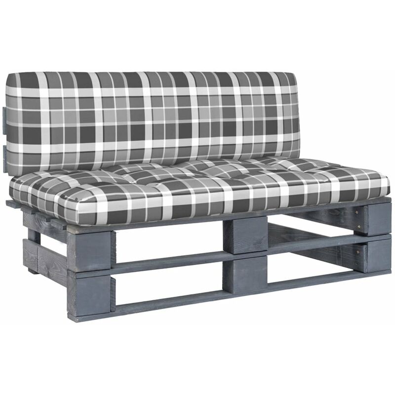 

Sofa central de pales para jardin madera pino impregnada gris