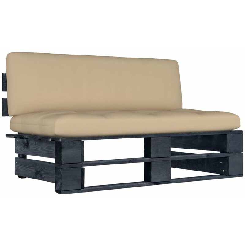 

Sofa central de pales para jardin madera pino impregnada negro