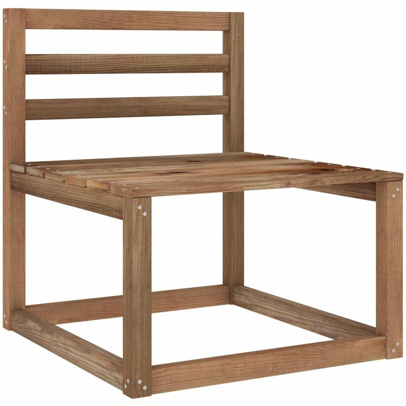 

Sofa central de palets de jardin madera pino impregnada marron