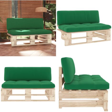 Sofá central de palets para jardín madera pino impregnada - Sofá de madera - Sofá de exterior